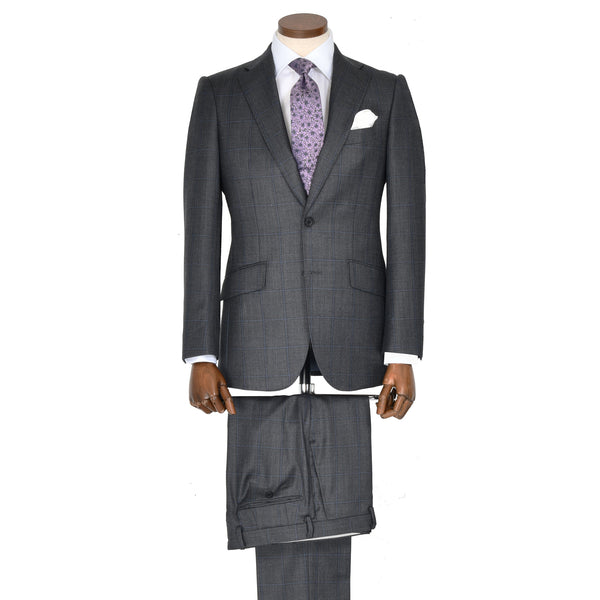 【ティモシーエベレスト】2Bチェック柄スーツ（グレー）
