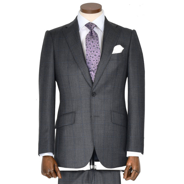 【ティモシーエベレスト】2Bチェック柄スーツ（グレー）