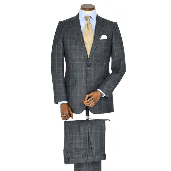 【ティモシーエベレスト】2Bチェック柄スーツ（グレー）