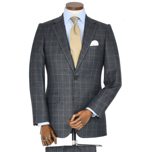 【ティモシーエベレスト】2Bチェック柄スーツ（グレー）