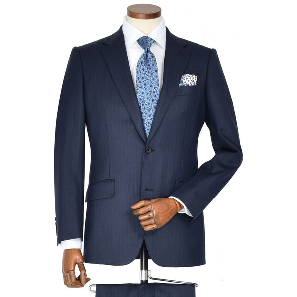 【ティモシーエベレスト】2Bストライプ柄スーツ（ネイビー）