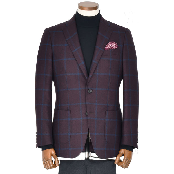 【ティモシーエベレスト】2Bチェック柄ジャケット（ボルドー）