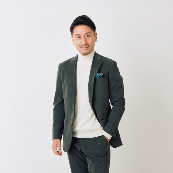 【ティモシーエベレスト】2Bモールスキンセットアップジャケット（カーキ）