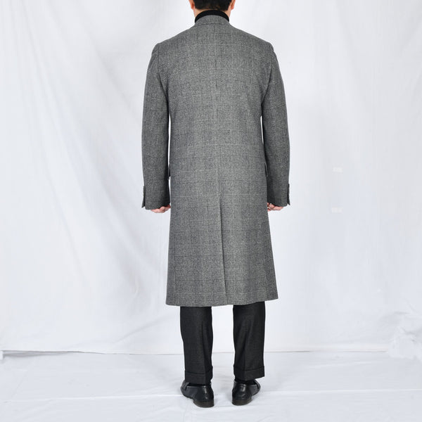 【ティモシーエベレスト】ウールカシミヤビーバーチェック柄チェスターコート（グレー）