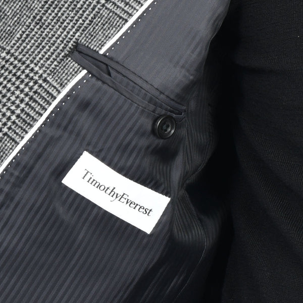 【ティモシーエベレスト】ウールカシミヤビーバーチェック柄チェスターコート（グレー）