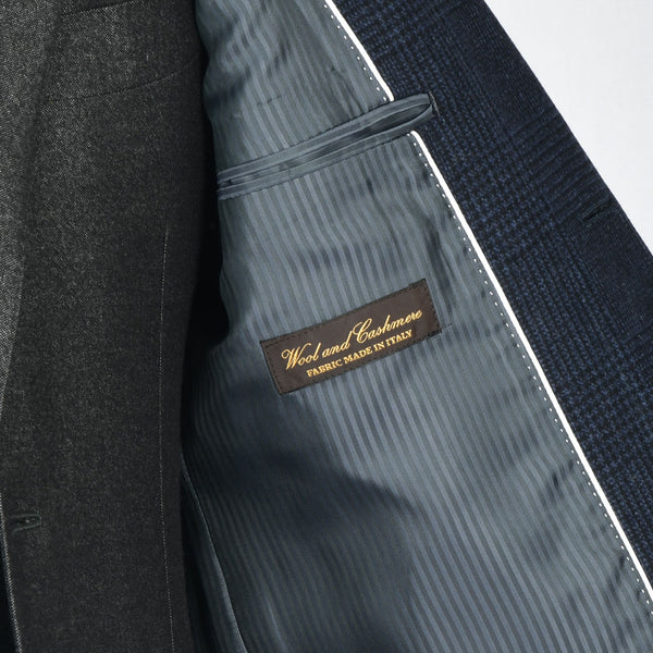 【ティモシーエベレスト】ウールカシミヤビーバーチェック柄チェスターコート（ネイビー）