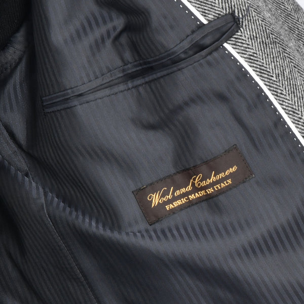 【ティモシーエベレスト】ウールカシミヤビーバーへリンボーン柄チェスターコート（グレー）