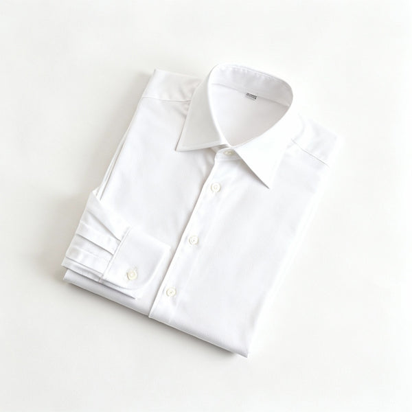【ティモシーエベレスト】ジャカード織ドレスシャツ（ホワイト）