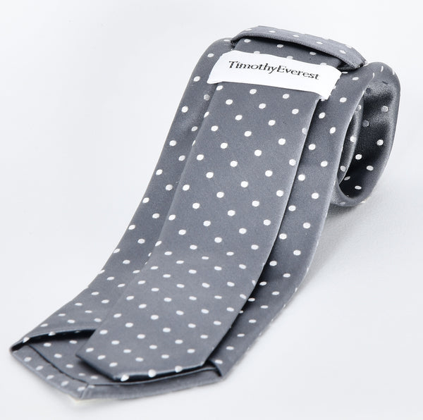 【ティモシー エベレスト】ドットネクタイ（グレー）