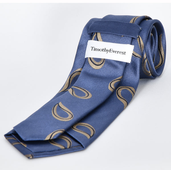 【ティモシー エベレスト】ペイズリージャカード ネクタイ（ブルー）