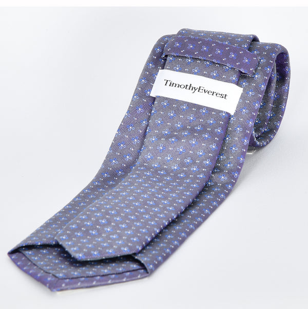 【ティモシー エベレスト】小紋柄ジャカード ネクタイ（グレー）