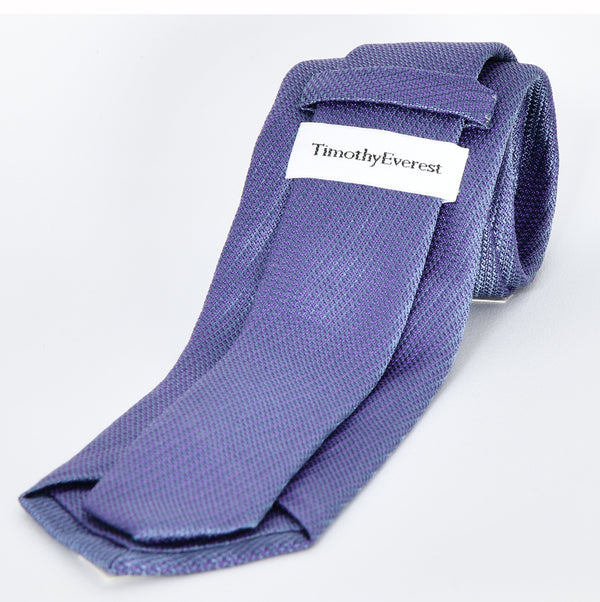 【ティモシー エベレスト】ソリッドジャカード ネクタイ（パープル）