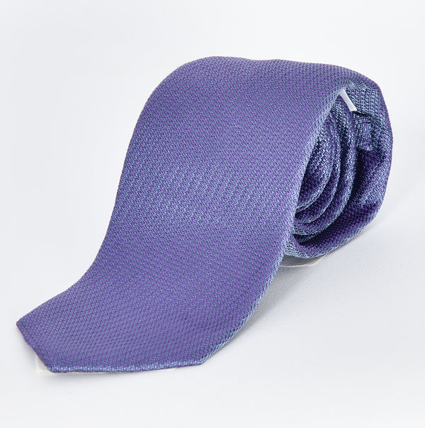 【ティモシー エベレスト】ソリッドジャカード ネクタイ（パープル）
