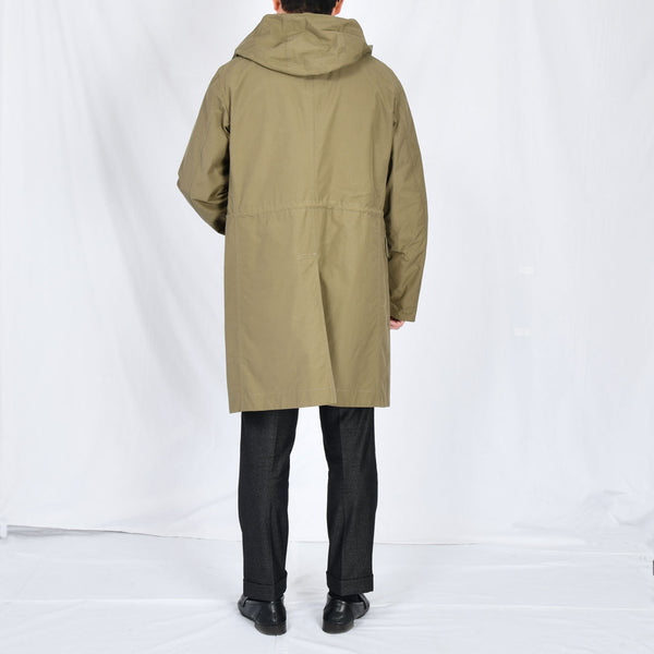 【ティモシーエベレスト】リバーシブルフード付きステンカラーコート（カーキ）