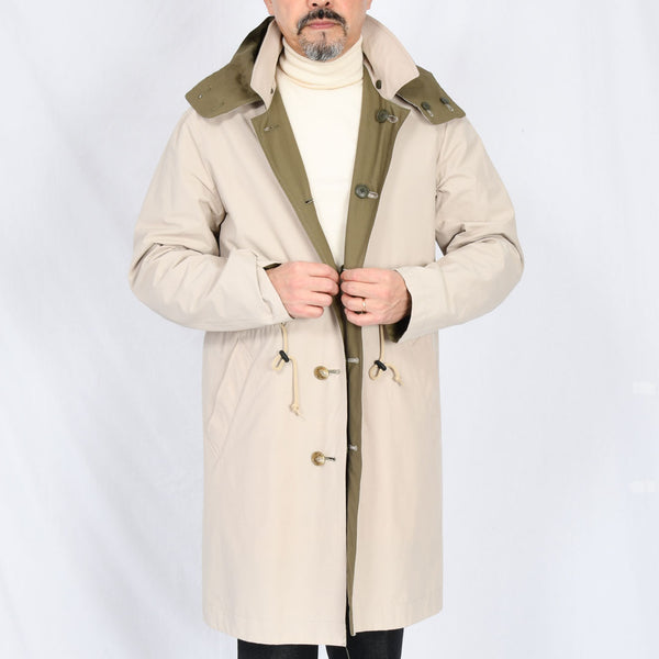 【ティモシーエベレスト】リバーシブルフード付きステンカラーコート（カーキ）