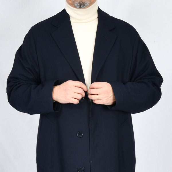 【ティモシーエベレスト】チェスターロングコート（ネイビー）