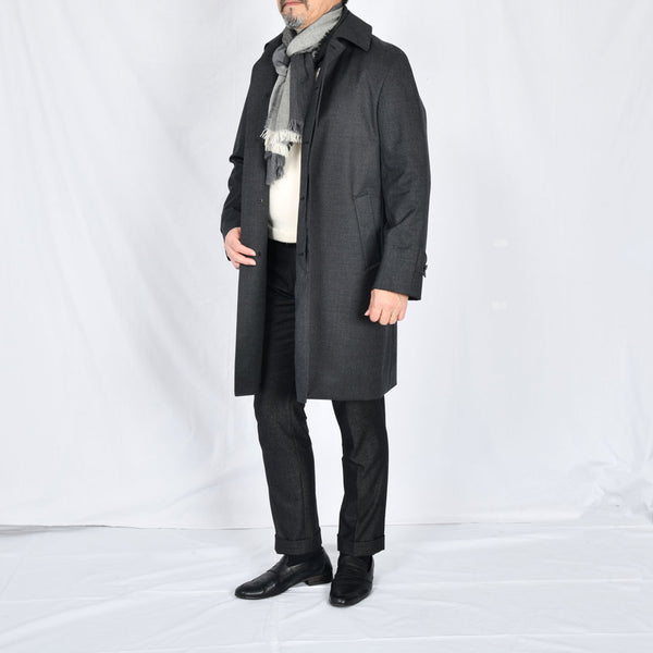 【アンブロジアーノ】ウールステンカラーコート（チャコールグレー）