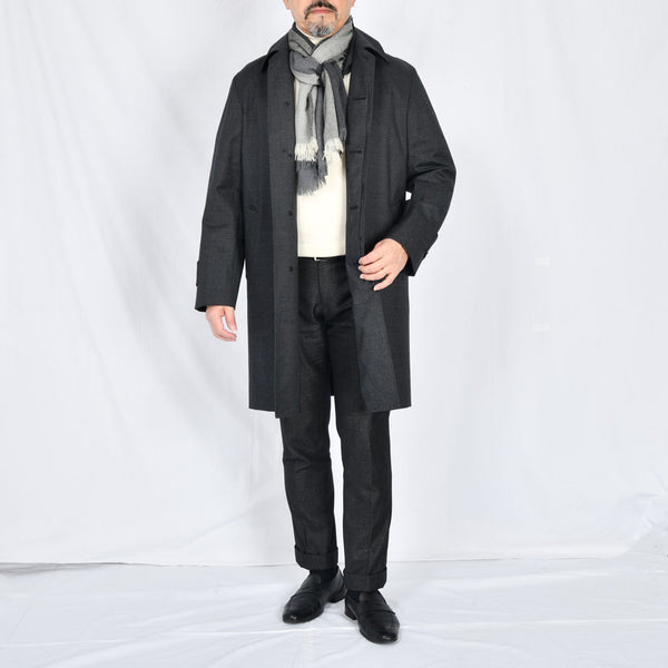 【アンブロジアーノ】ウールステンカラーコート（チャコールグレー）