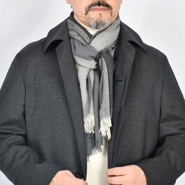 【アンブロジアーノ】ウールステンカラーコート（チャコールグレー）