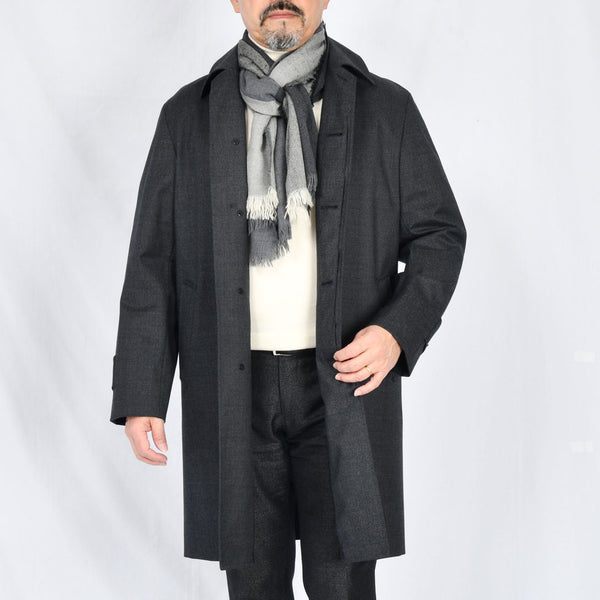 【アンブロジアーノ】ウールステンカラーコート（チャコールグレー）