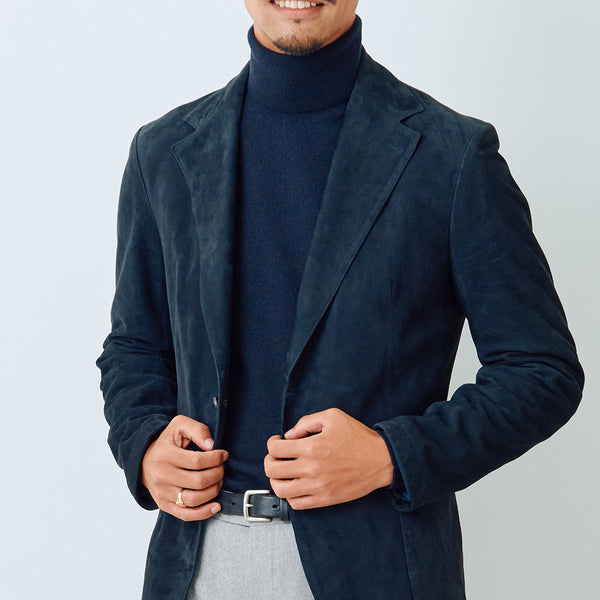 【コルネリアーニ】タートルネックニット（ネイビー）