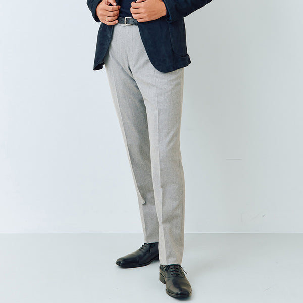 【コルネリアーニ】レギュラーフィットウールパンツ（グレー）