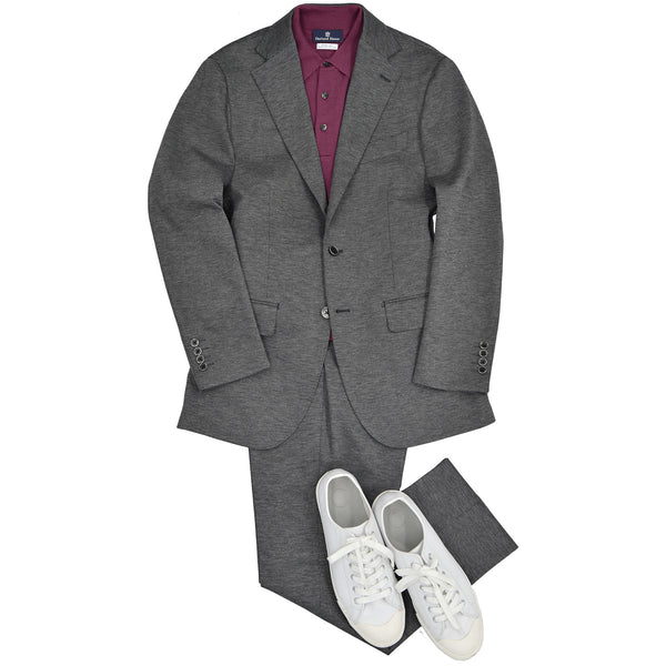 【ドーランドハウス】2Bジャージー素材セットアップジャケット（グレー）