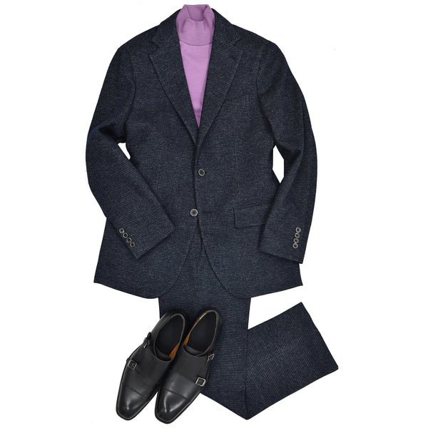 【ドーランドハウス】2B千鳥柄セットアップジャケット（ネイビー）