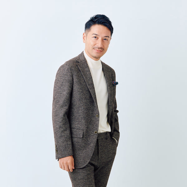 【ドーランドハウス】2B千鳥柄セットアップジャケット（ブラウン）