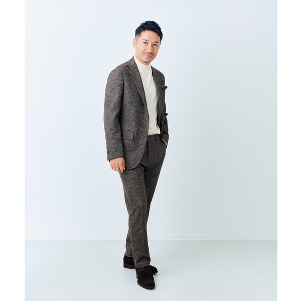 【ドーランドハウス】2B千鳥柄セットアップパンツ（ブラウン）