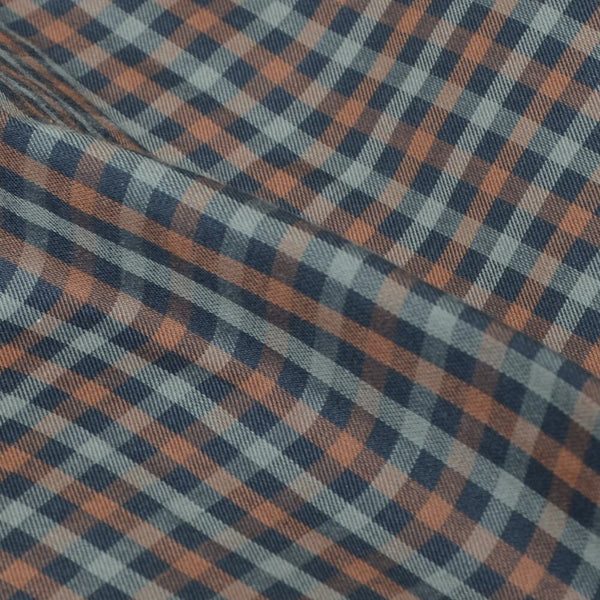 【STTND】チェックノーカラーワイドシャツ