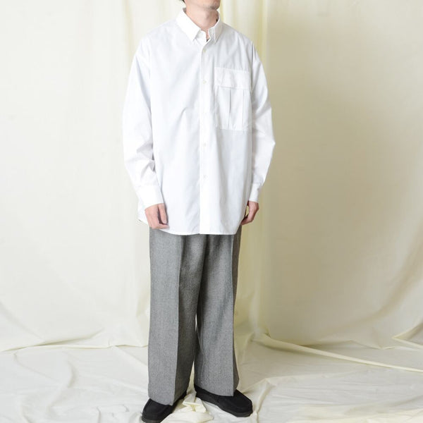 【STTND】ハイブリッドホワイトワイドシャツ