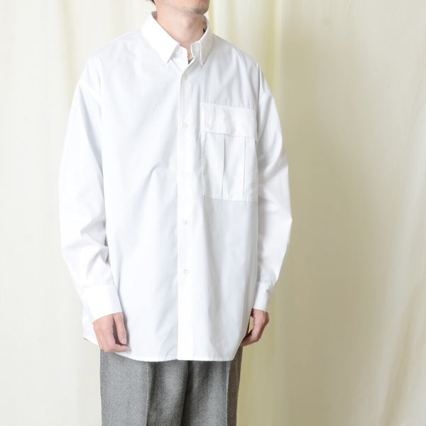 【STTND】ハイブリッドホワイトワイドシャツ