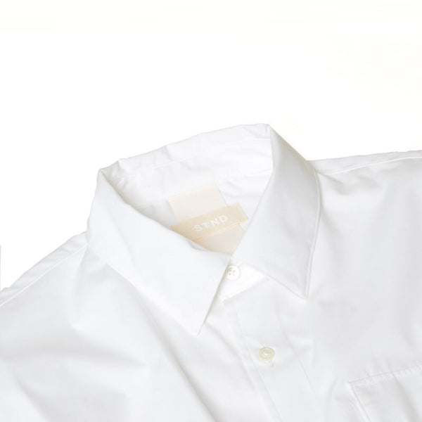 【STTND】ハイブリッドホワイトワイドシャツ
