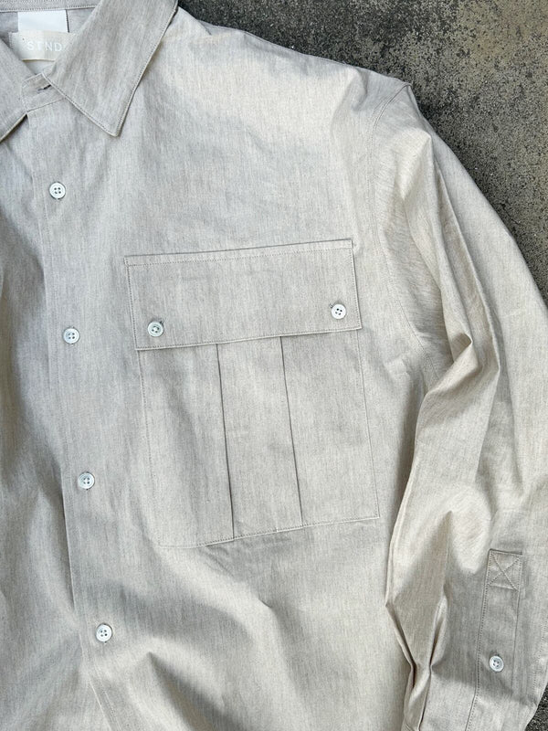 【STTND】ハーフミックスワイドシャツ