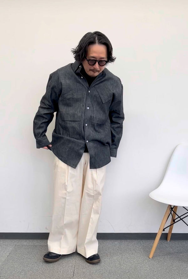 【STTND】10ozピュアデニムユーティリティワイドシャツ