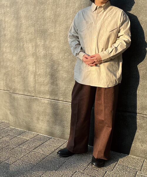 【STTND】ハーフミックスユーティリティワイドシャツ