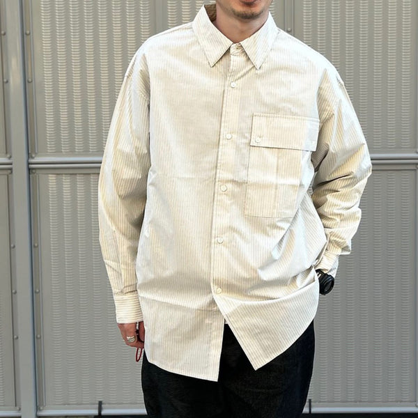 【STTND】ストライプヤーンワイドシャツ