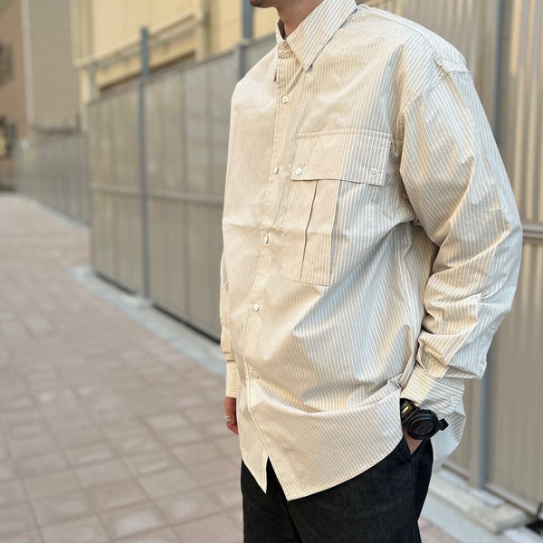 【STTND】ストライプヤーンワイドシャツ