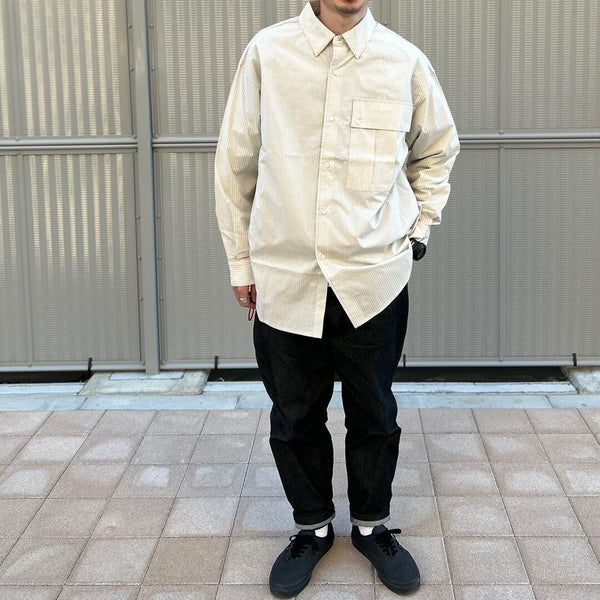 【STTND】ストライプヤーンワイドシャツ