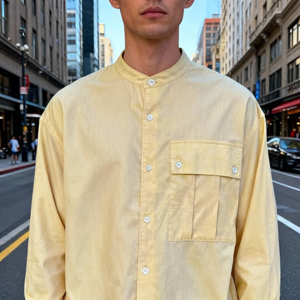 【STTND】シアパナマドビースタンドワイドシャツ