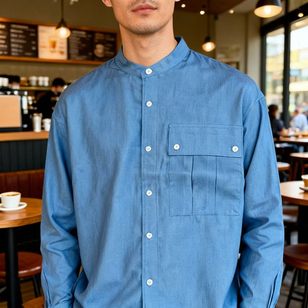 【STTND】テンセルデニムワイドシャツ