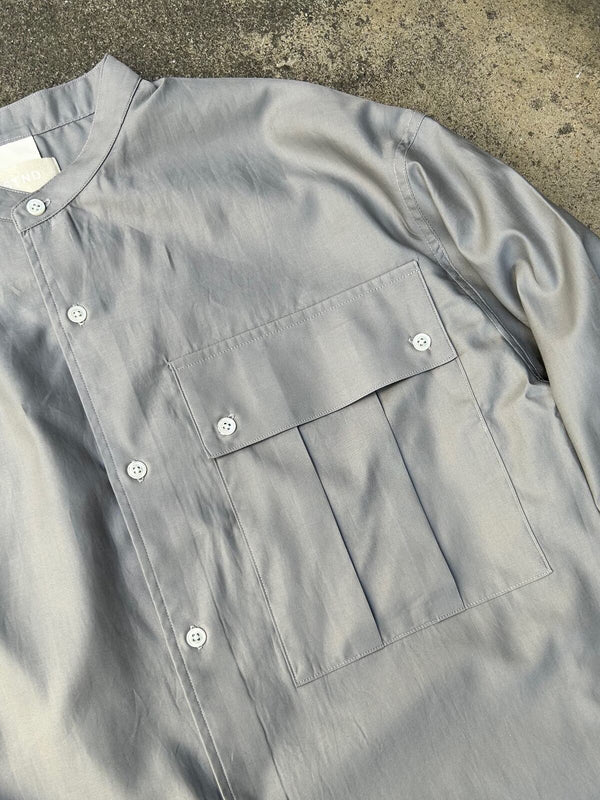 【STTND】アッシュソフトスタンドワイドシャツ