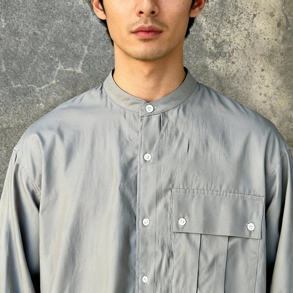【STTND】アッシュソフトスタンドワイドシャツ
