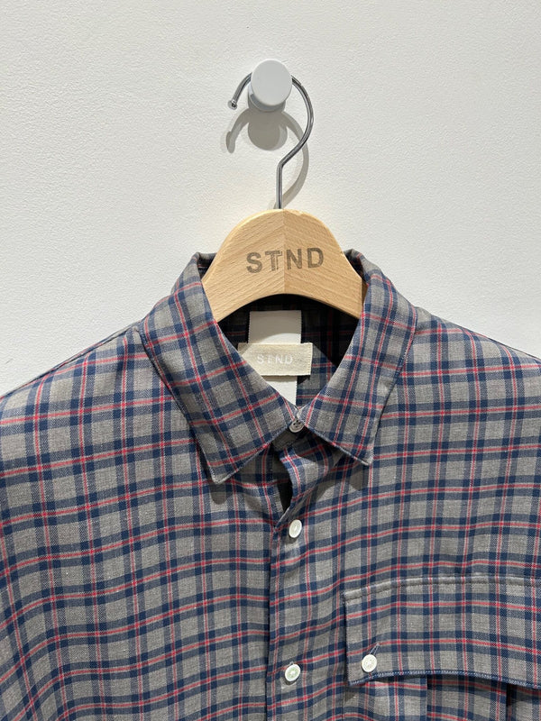 【STTND】パキパキチェックワイドシャツ