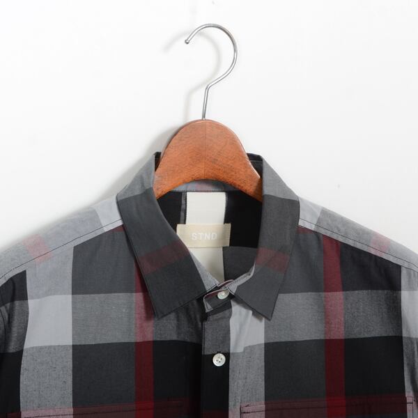 【STTND】ビッグチェックセミワイドシャツ