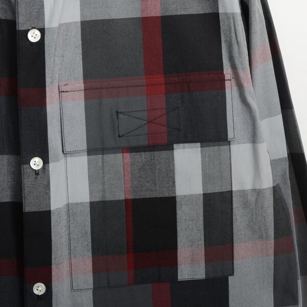 【STTND】ビッグチェックセミワイドシャツ