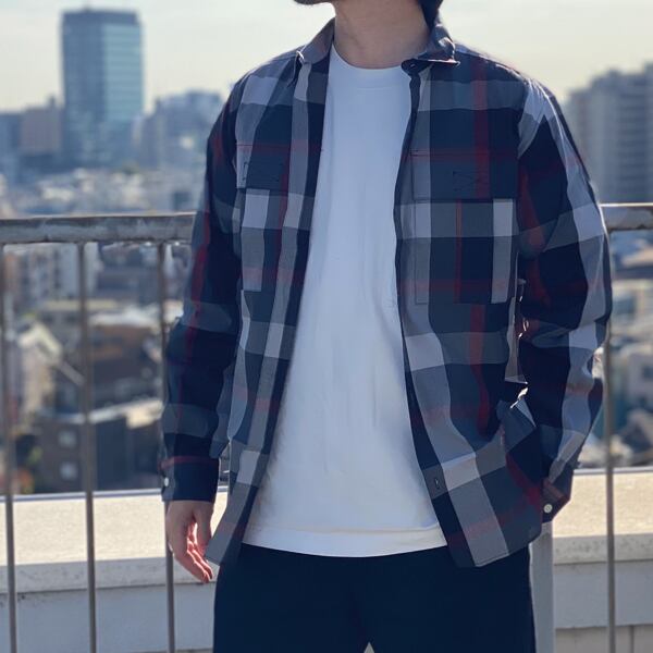 【STTND】ビッグチェックセミワイドシャツ