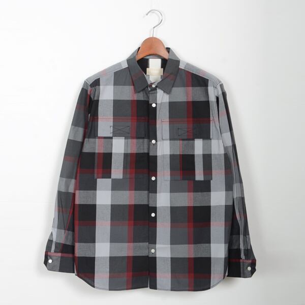 【STTND】ビッグチェックセミワイドシャツ
