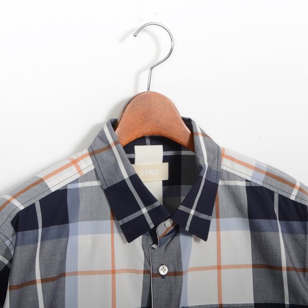 【STTND】ユージュアリーチェックセミワイドシャツ